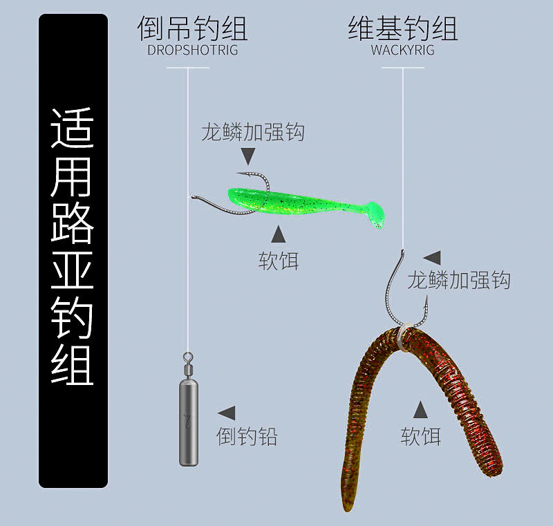 Reinforced Wacky Hooks for Soft Baits, Sizes 4–3/0 – product photo