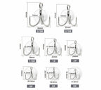 4X Strong Treble Hooks for Metal Jigs, Sizes 8 to 3/0 – product photo