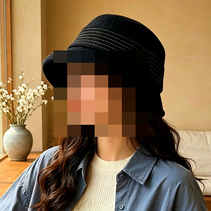 Solid Color Rolled Brim Bucket Hat, Adjustable, Foldable – product photo
