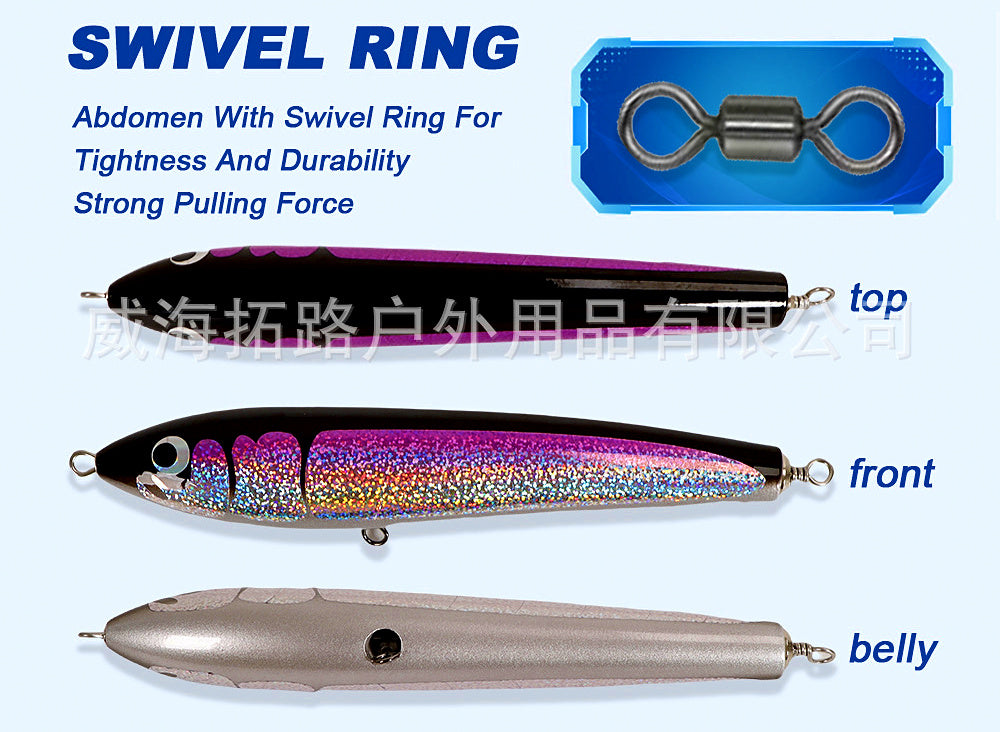 Wooden Pencil Popper Lure, 120 g (4.2 oz), 25.5 cm – product photo