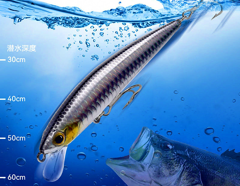 Minnow Hard Bait, 80–110 mm (3.1–4.3 in), Suspending/Floating – product photo