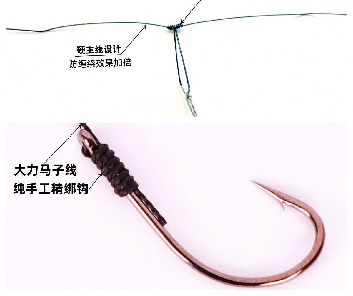 Hand-Tied Braided Multi-Hook Bait Rig, 5 Hooks, 10 Pack – product photo