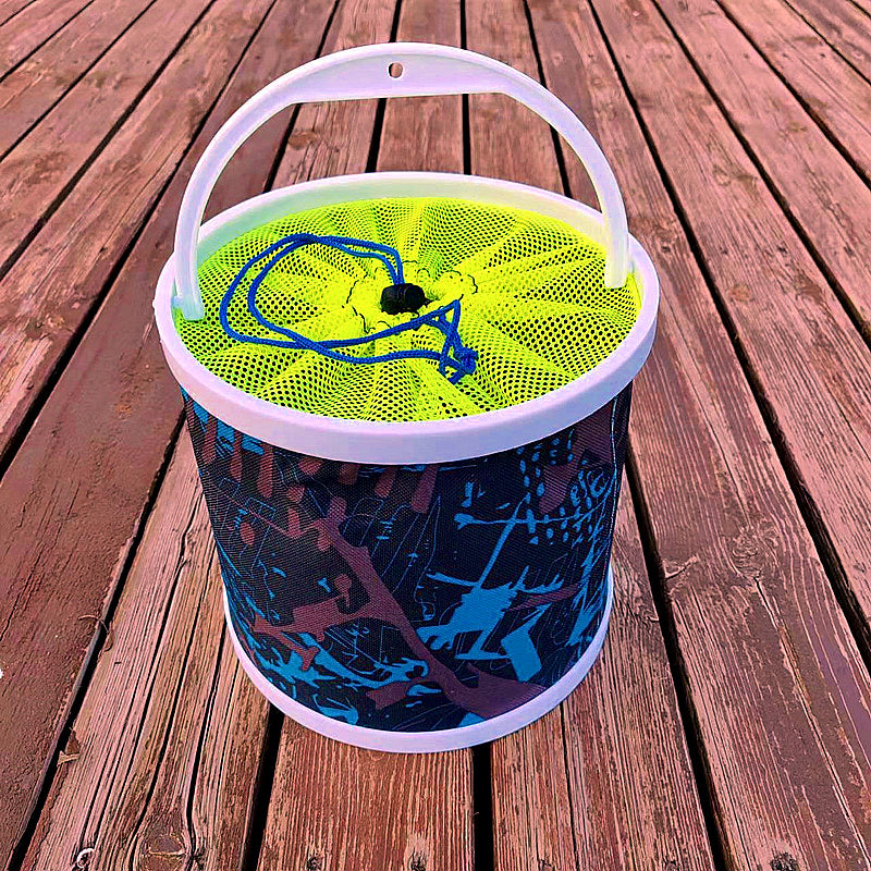 Collapsible Fishing Bucket with Rope, Oxford Cloth – product photo