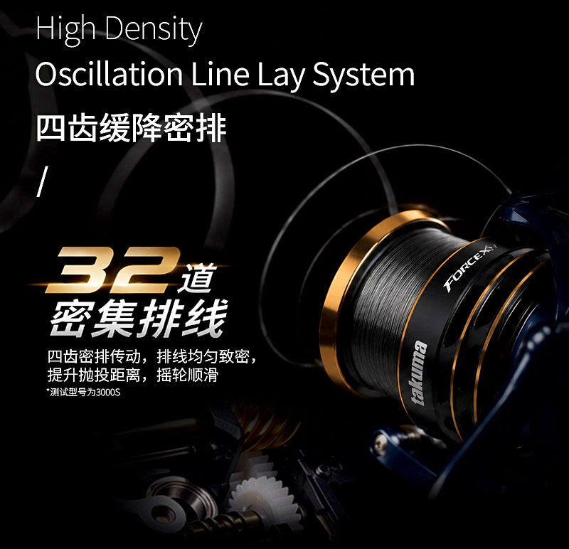 Metal Spool Spinning Reel, 6 Bearing, 7.3:1, Sizes 1000–3000 – product photo