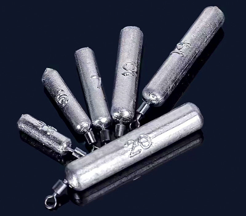 Lead Fishing Sinkers, 50 Pack – Teardrop, Cylinder, Ball – product photo
