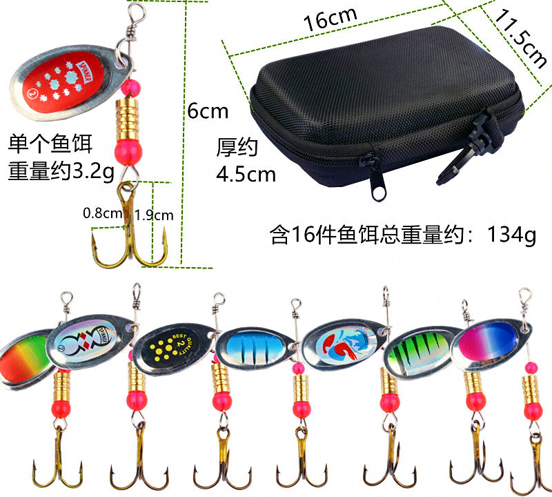 16-Piece Spinner & Spoon Lure Kit with Carry Bag – product photo