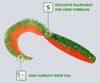 Two-Tone Curly Tail Grub Soft Baits, 6.5 cm (2.6 in), 10 Pack – product photo