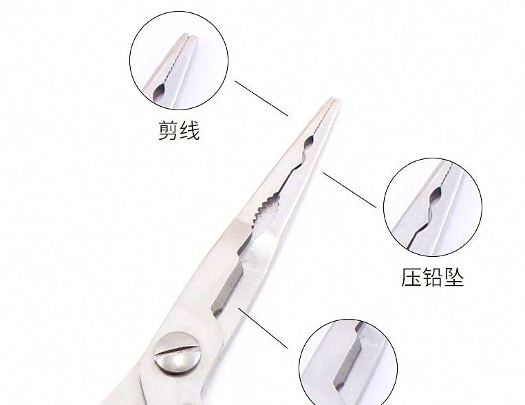 Straight Nose Fishing Pliers, Steel, Blue or Black – product photo