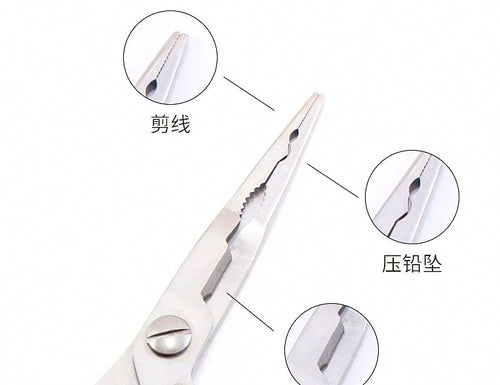 Straight Nose Fishing Pliers, Steel, Blue or Black – product photo