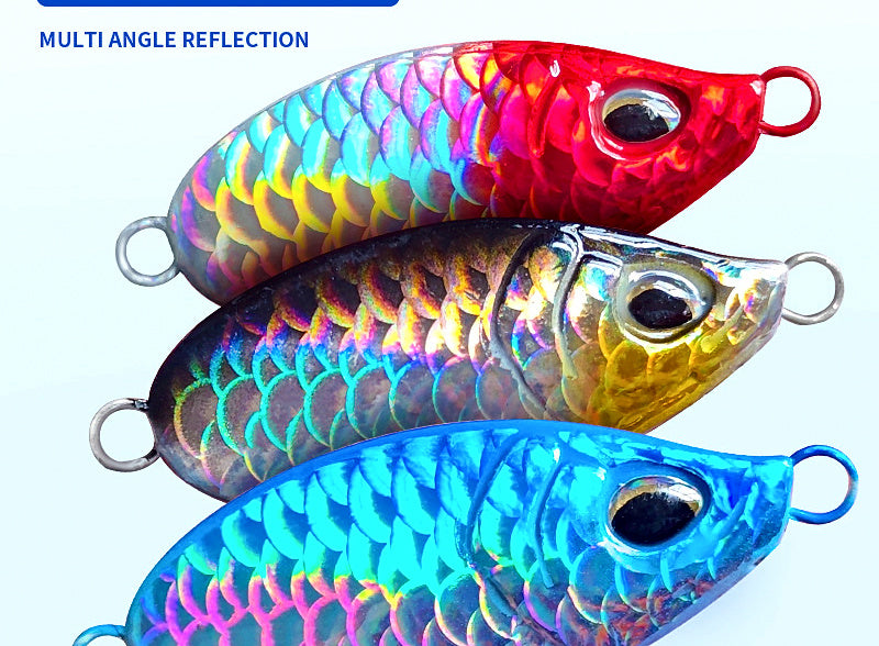 Fish Scale Metal Jig, 5–20 g (0.2–0.7 oz), Feather Treble – product photo