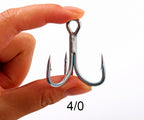 Anti-Rust Barbed Treble Hooks, Bright Tin, Sizes 6 to 4/0 – product photo