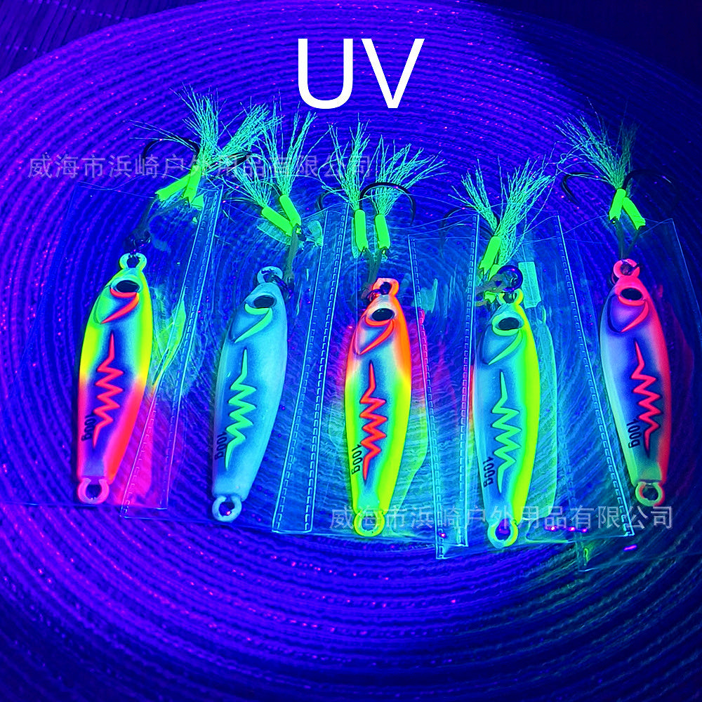 3D UV Print Glow Metal Jig, 40–100 g (1.4–3.5 oz)