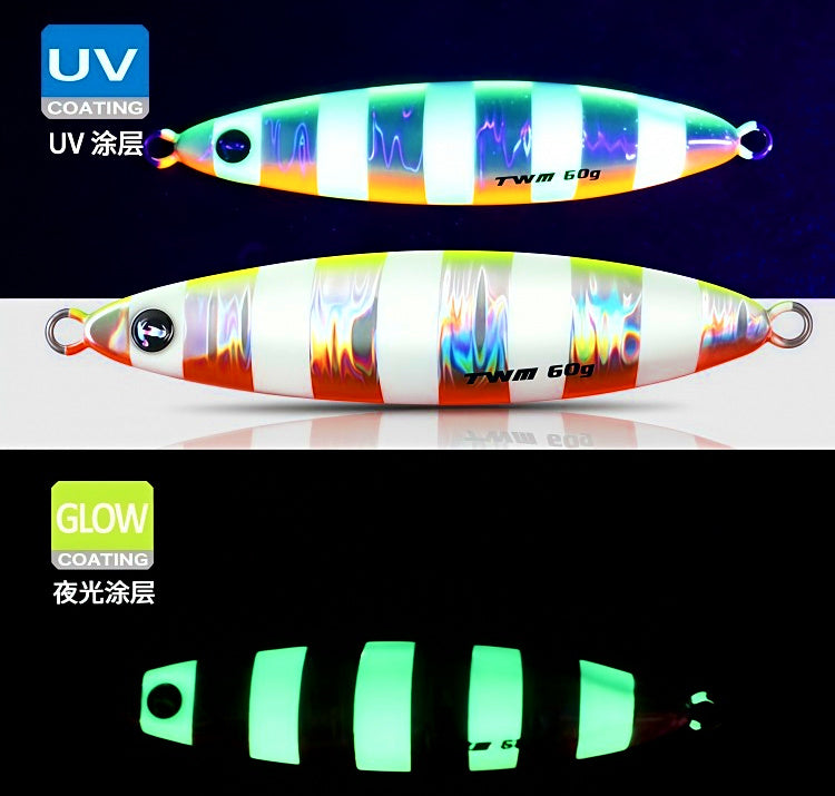 Glow Stripe Metal Jig with Single Hook, 40–80 g (1.4–2.8 oz) – product photo