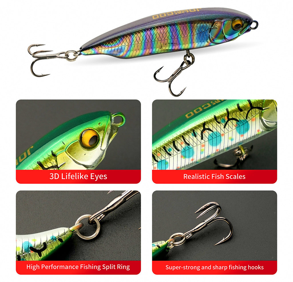 Slow Sinking Pencil Minnow Lure, 60–75 mm (2.4–3 in) – product photo