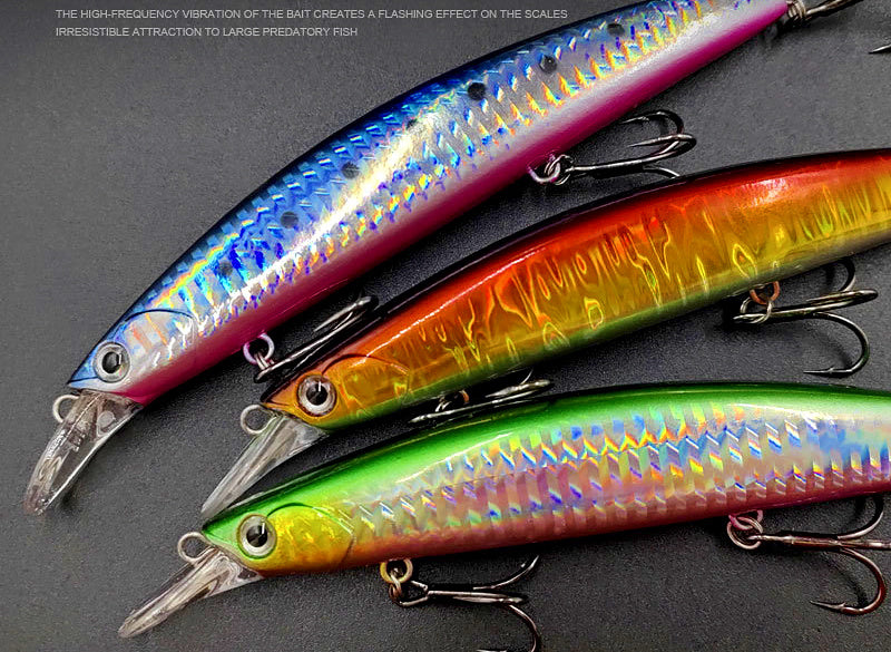 Long Cast Floating Minnow Hard Bait, 25 g (0.9 oz), 3 Hooks – product photo
