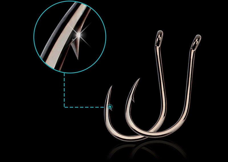 Barbed Eyed Hook with Tube, Offset Bend, Sizes 0.5–12 – product photo