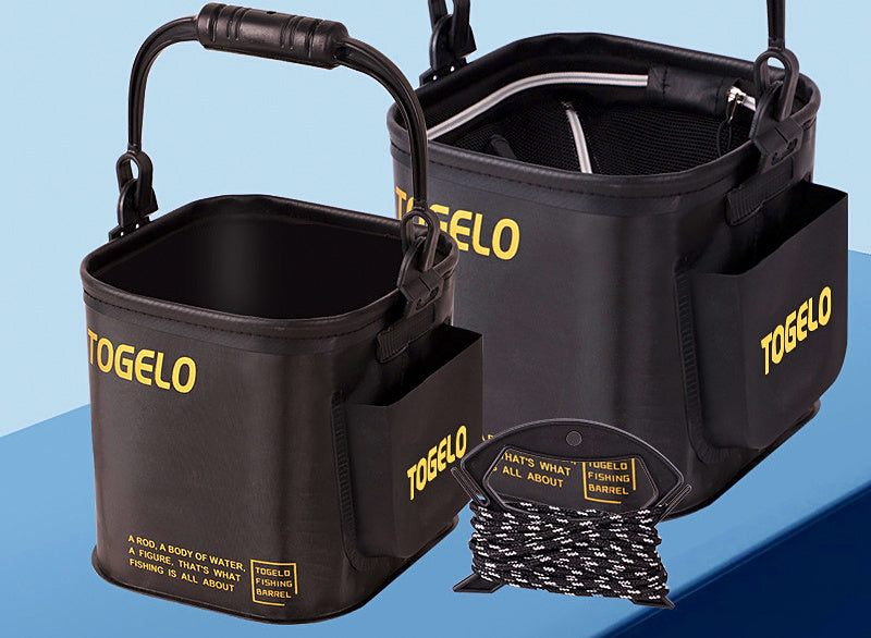 EVA Fishing Bucket with Mesh Lid and Rope, 20/24/26 cm – product photo