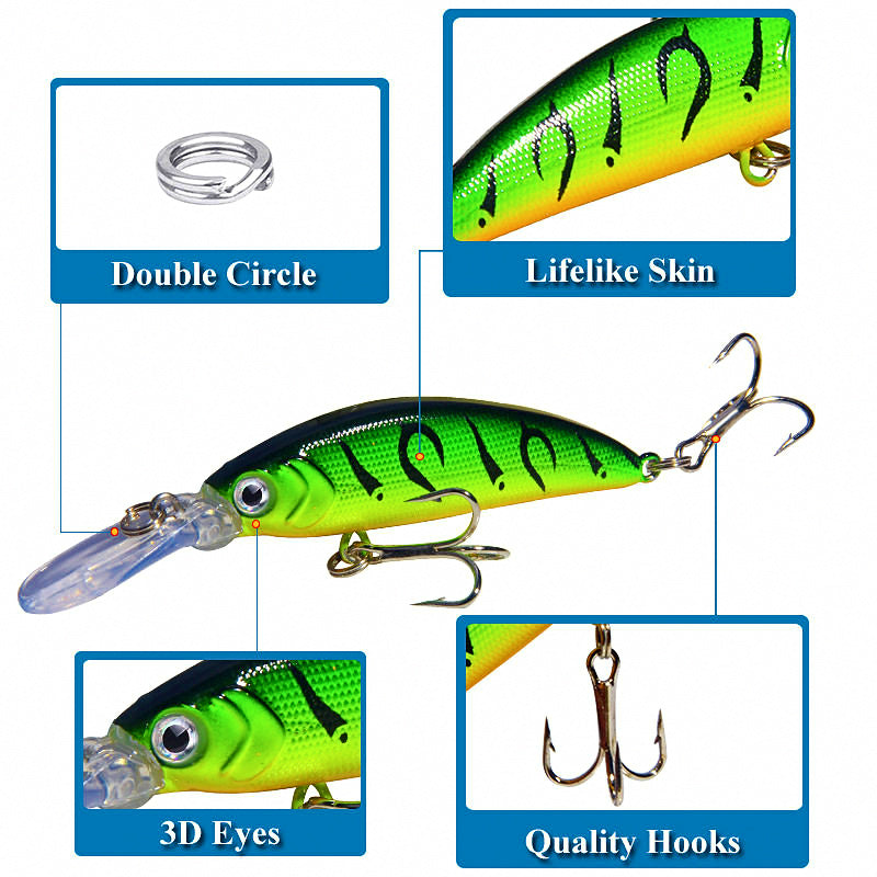 Micro Deep Diving Sinking Minnow Lure, Long Lip