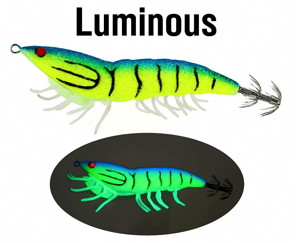 Glow Wood Shrimp Squid Jig, Size 3.5, 22 g (0.8 oz) – product photo