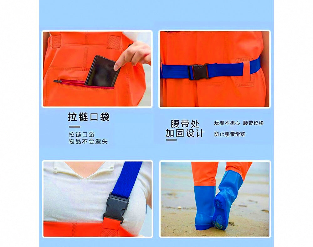 Women's Half-Body Waders with Boots, Waterproof Wading Pants – product photo