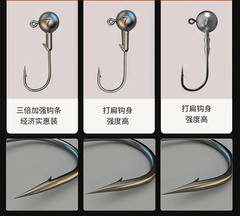Lead Jig Head Hook Set with T-Tail Soft Baits, 1–28 g (0.04–1 oz) – product photo