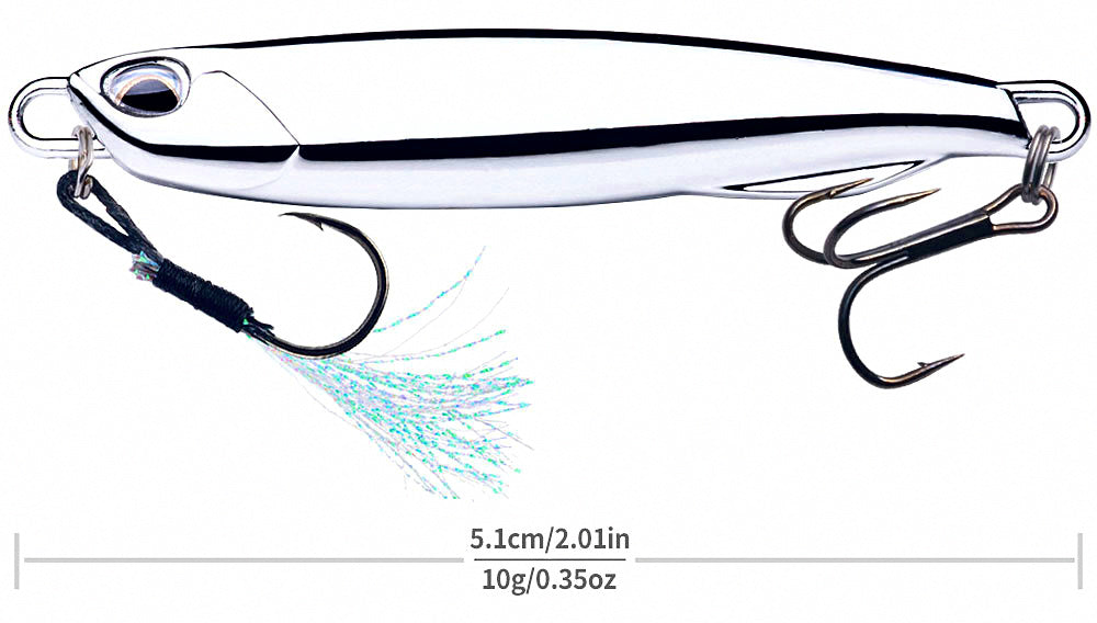Silver Flat Metal Jig, 10–40 g (0.35–1.4 oz) – product photo