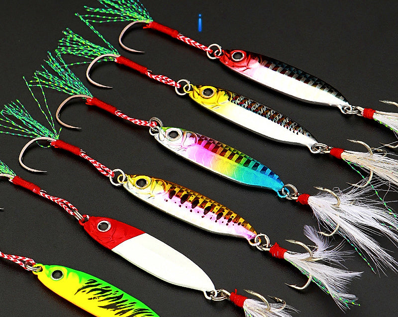 Casting Metal Jig with Feather Hook, 7–18 g (0.25–0.63 oz) – product photo