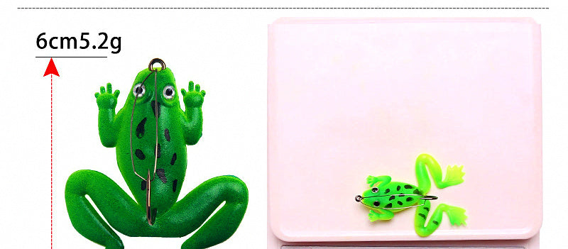 Weedless Soft Frog Lure with Single Hook, 6 cm (2.4 in) – product photo
