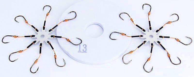 Eight-Hook Flip Hook Rig, Anti-Tangle Short Line, Sizes 7–28 – product photo
