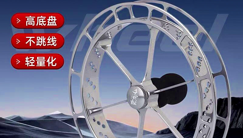Hand-Operated Fishing Reel, 1:1 Ratio, Interchangeable Handle – product photo