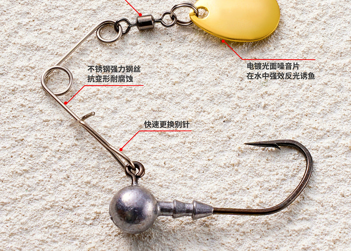 Spinner Blade Lure with Lead Jig Head, Willow or Teardrop – product photo