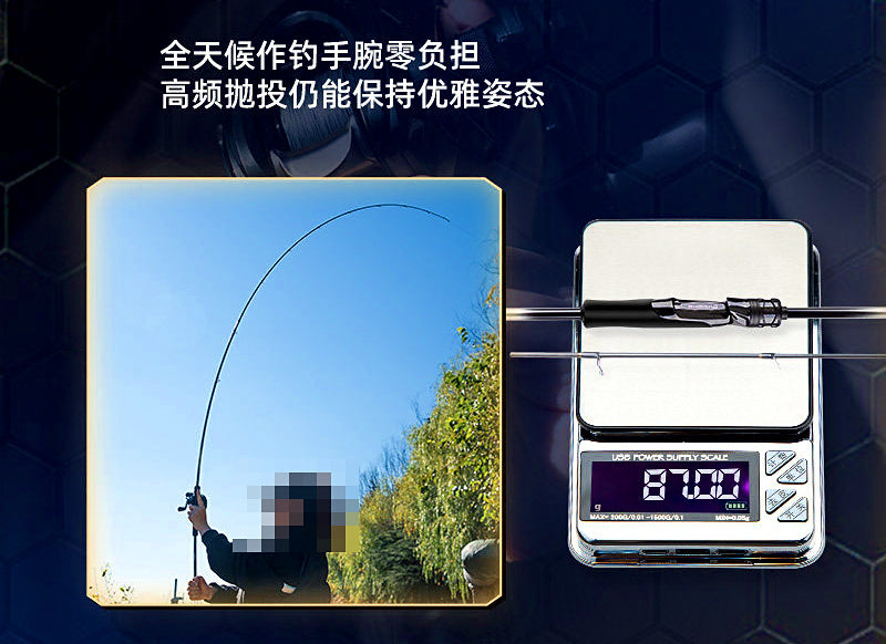 Fast Action Carbon Lure Rod, 2-Piece, 1.98–2.58 m – product photo