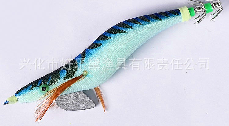 Wooden Shrimp Squid Jig (Egi), Glow, Sizes 2.0–5.0 – product photo
