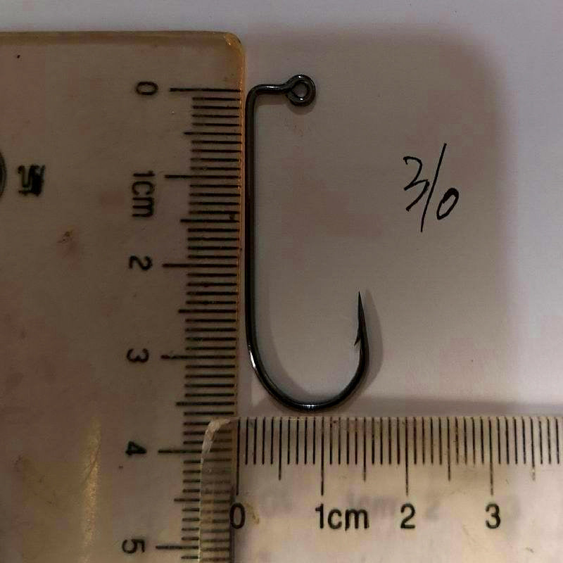 90° Jig Hooks, Long Straight Angle, Barbed, Sizes 8–8/0 – product photo