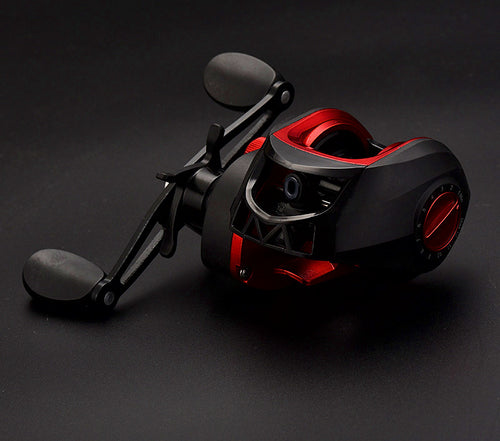 Red and Black Baitcasting Reel, Left or Right Hand – product photo