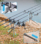 Carp Rod Pod, 5-Rod Double Crossbar Aluminum Alloy Stand – product photo