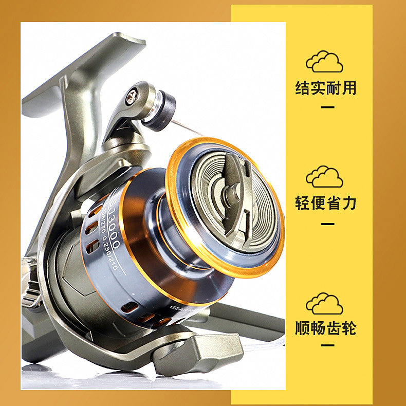 Metal Spinning Reel, Brown, Sizes 1000–7000 – product photo