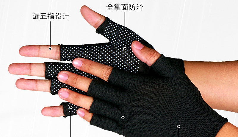 Fingerless Work Gloves, Dotted Grip Nylon, 13-Gauge – product photo