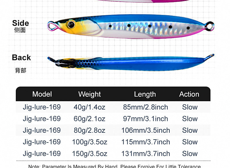 Slow Pitch Metal Jig, 40–150 g (1.4–5.3 oz) – product photo