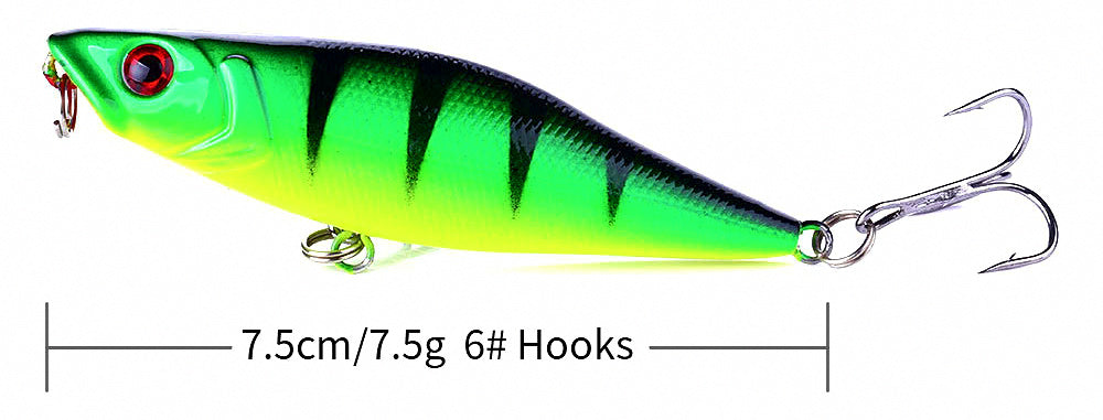 Topwater Popper Lure, 7.5 cm (3 in), 7.5 g (0.26 oz) – product photo