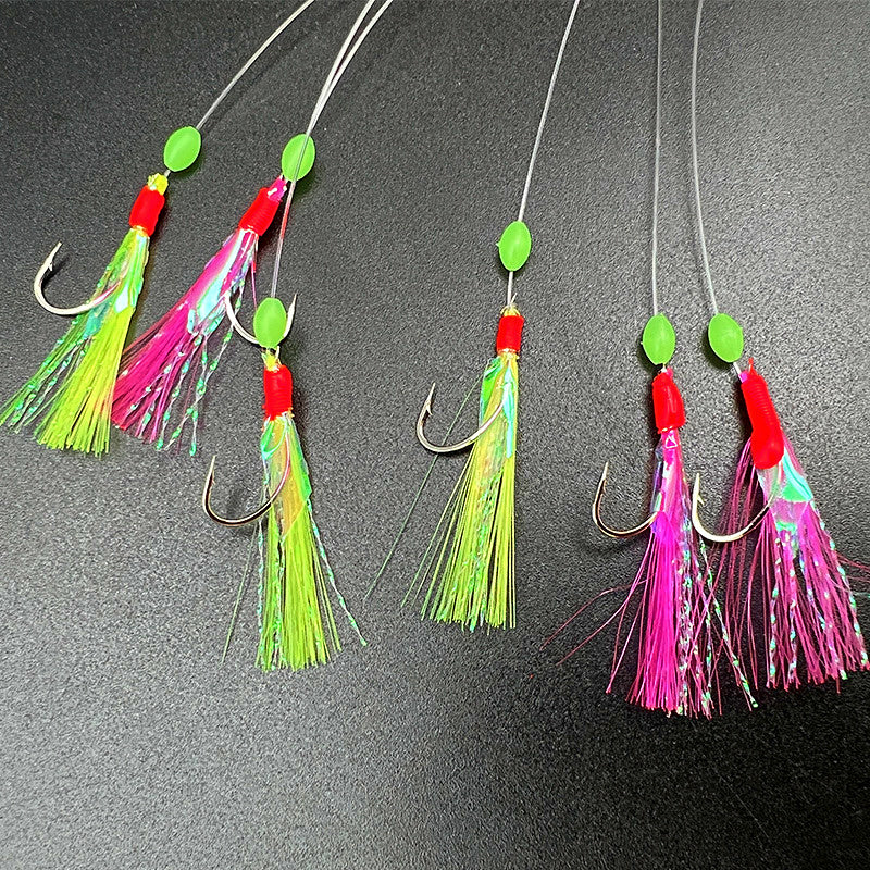 Fish Skin Sabiki Rig, Size 12 Hooks, 6-Hook Pack