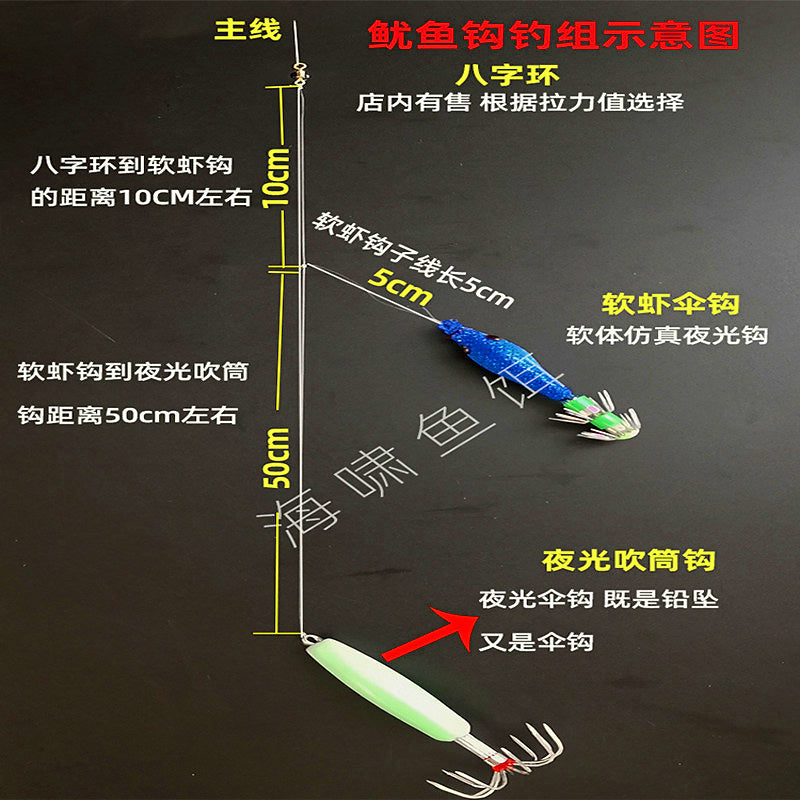 Squid Umbrella Hooks & Jigs, Weighted, 1.5–40 g (0.05–1.4 oz) – product photo