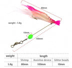 Soft Shrimp Lure with Hook, Glow Bead, 8 cm 5 g (0.18 oz) – product photo