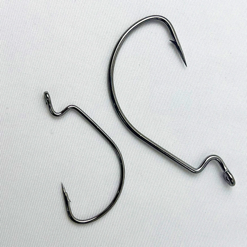 Wide-Belly Crank Single Hook, High-Carbon Steel, Barbed, 8–5/0 – product photo