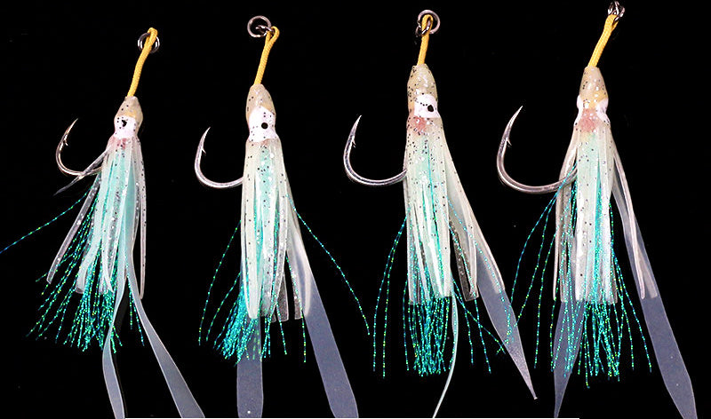 Glow Squid Single Assist Hooks, Aramid Cord, 3-Pack – product photo