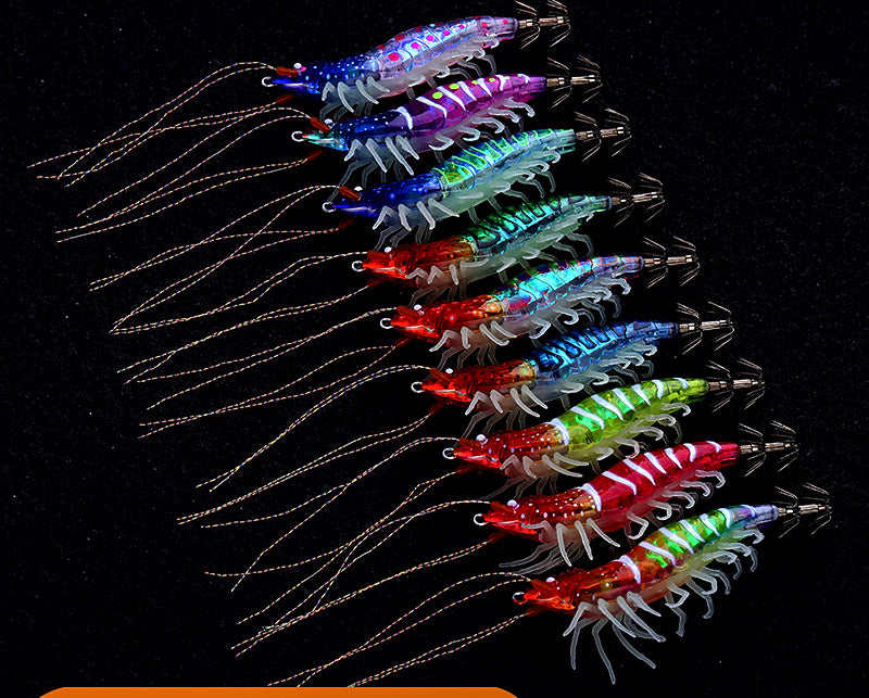 Glow Rattle Shrimp Soft Bait, Multi-Jointed Soft Legs – product photo