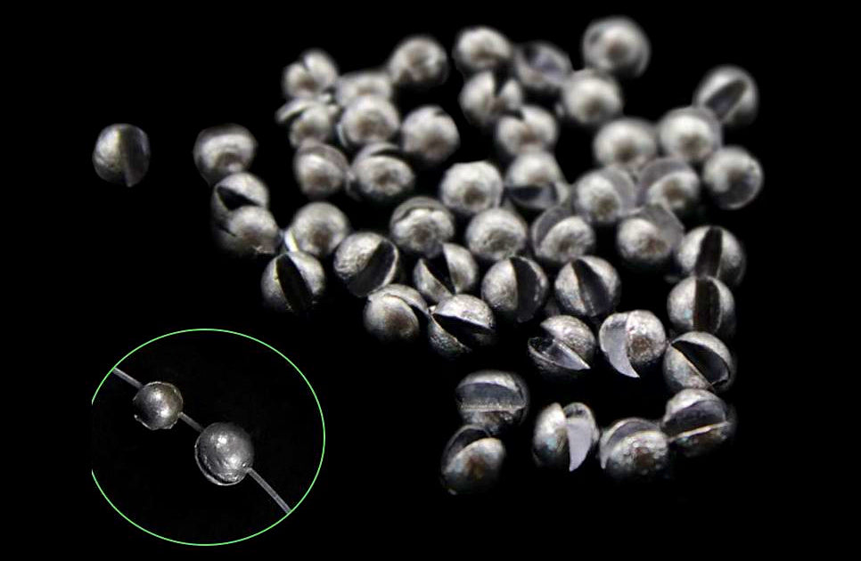 Split Shot Sinkers, Silver Round Lead, 0.2–2.1 g (0.007–0.074 oz) – product photo