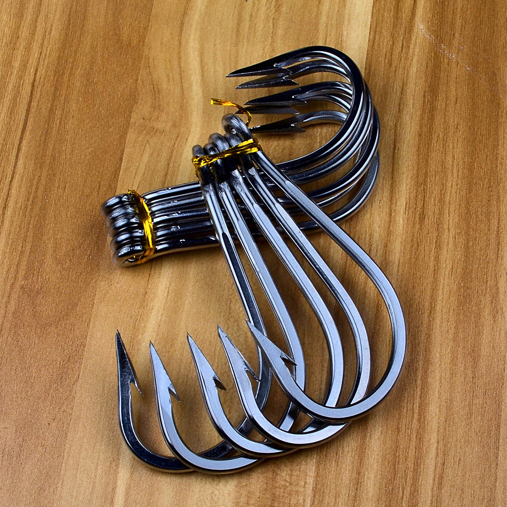 Stainless Steel Barbed Jig Hooks, 5-Pack, 6/0–12/0 – product photo