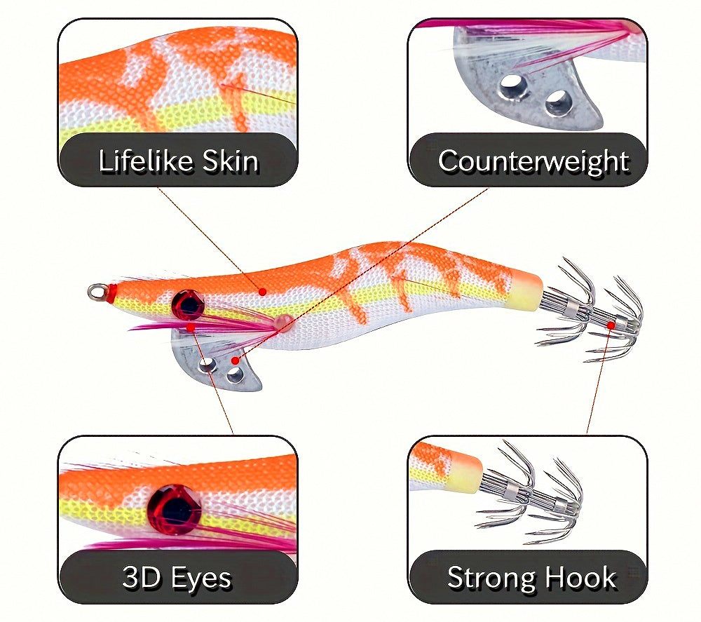 Glow Wood Shrimp Squid Jig, 7 g (0.25 oz), 8 cm – product photo