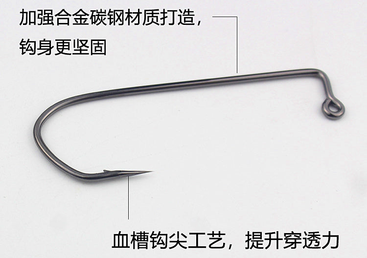 90° Offset Crank Hooks, Long Shank, Sizes 1/0–9/0 – product photo